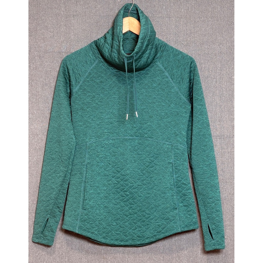 Marmot Womens Annie Quilted Funnel Neck Pullover Teal Heather Size M Thumbholes